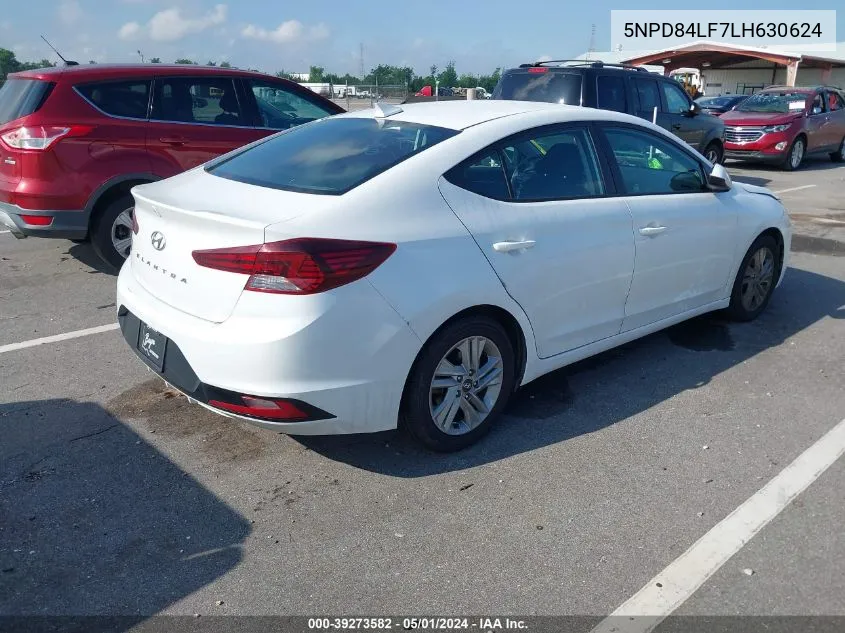 2020 Hyundai Elantra Sel VIN: 5NPD84LF7LH630624 Lot: 39273582