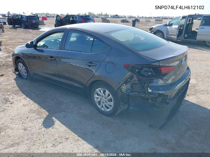 5NPD74LF4LH612102 2020 Hyundai Elantra Se