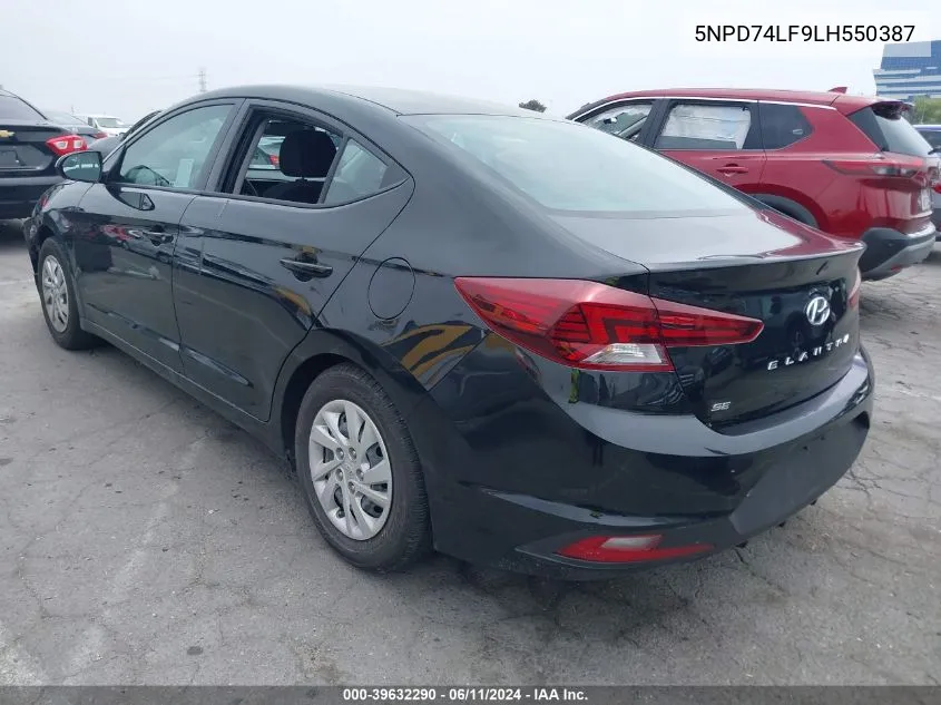 2020 Hyundai Elantra Se VIN: 5NPD74LF9LH550387 Lot: 39632290