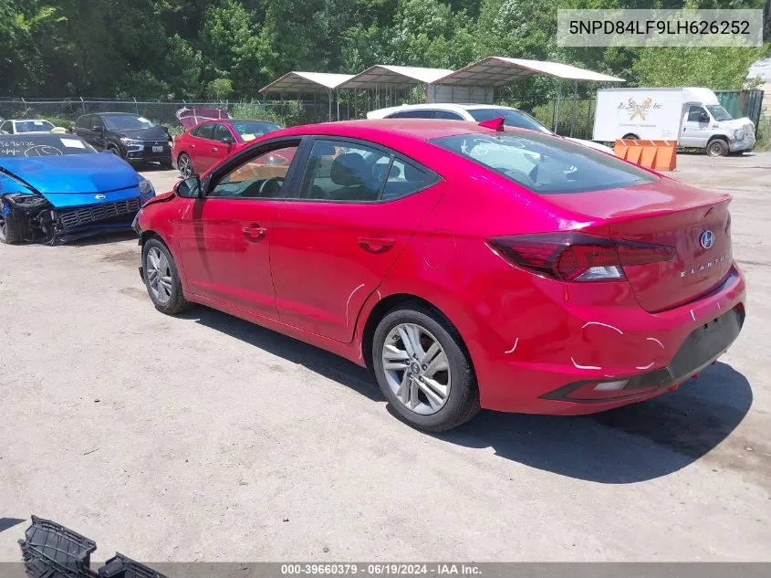 2020 Hyundai Elantra Sel VIN: 5NPD84LF9LH626252 Lot: 39660379