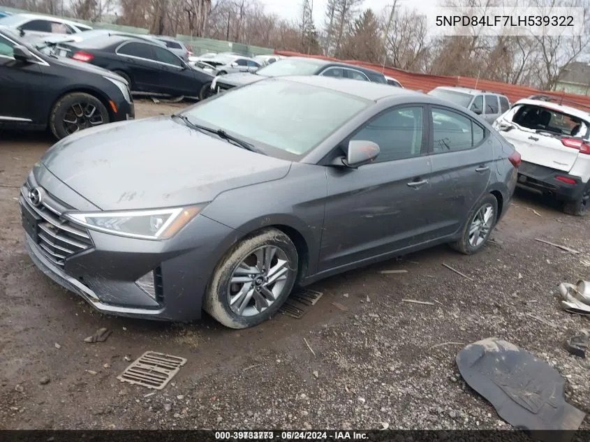 2020 Hyundai Elantra Sel VIN: 5NPD84LF7LH539322 Lot: 39733773