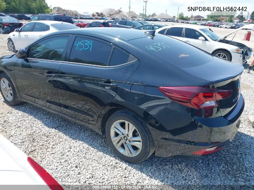 2020 Hyundai Elantra Sel VIN: 5NPD84LF0LH562442 Lot: 39955133