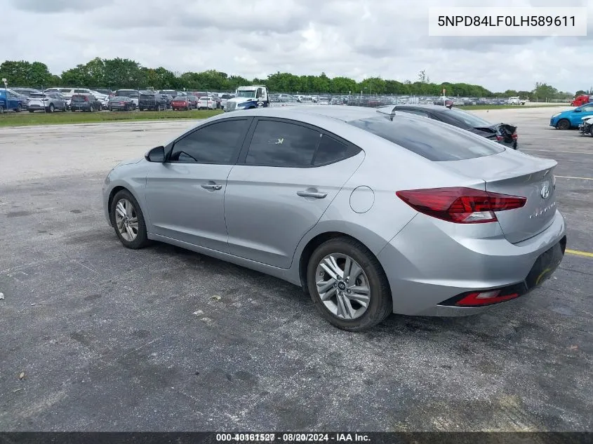 2020 Hyundai Elantra Value Edition VIN: 5NPD84LF0LH589611 Lot: 40161527