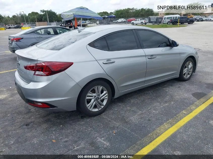 2020 Hyundai Elantra Value Edition VIN: 5NPD84LF0LH589611 Lot: 40161527