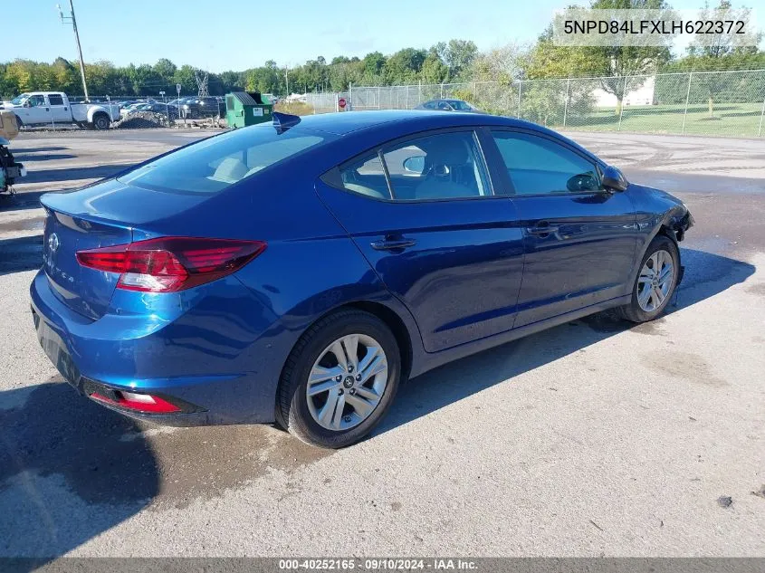 2020 Hyundai Elantra Sel/Value/Limited VIN: 5NPD84LFXLH622372 Lot: 40252165