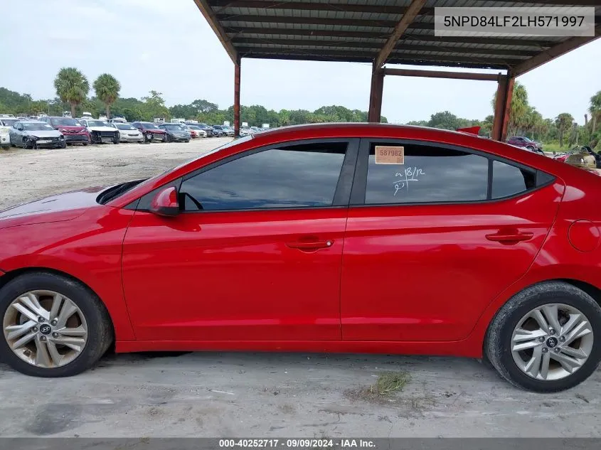 2020 Hyundai Elantra Sel VIN: 5NPD84LF2LH571997 Lot: 40252717