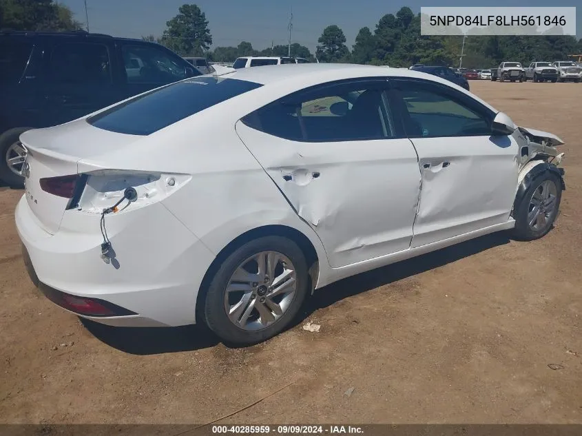 2020 Hyundai Elantra Sel VIN: 5NPD84LF8LH561846 Lot: 40285959