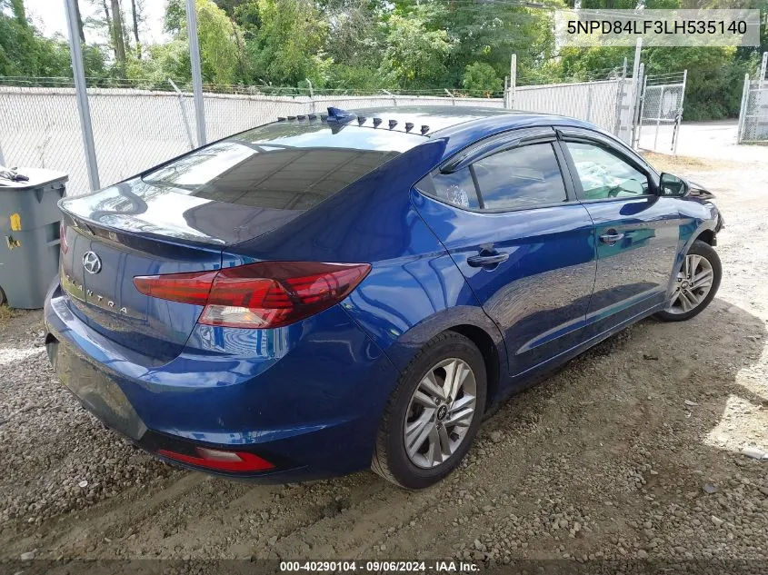 2020 Hyundai Elantra Sel VIN: 5NPD84LF3LH535140 Lot: 40290104