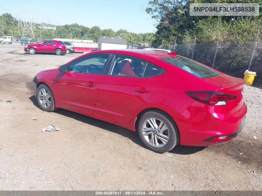 2020 Hyundai Elantra Sel VIN: 5NPD84LF3LH538538 Lot: 40297617