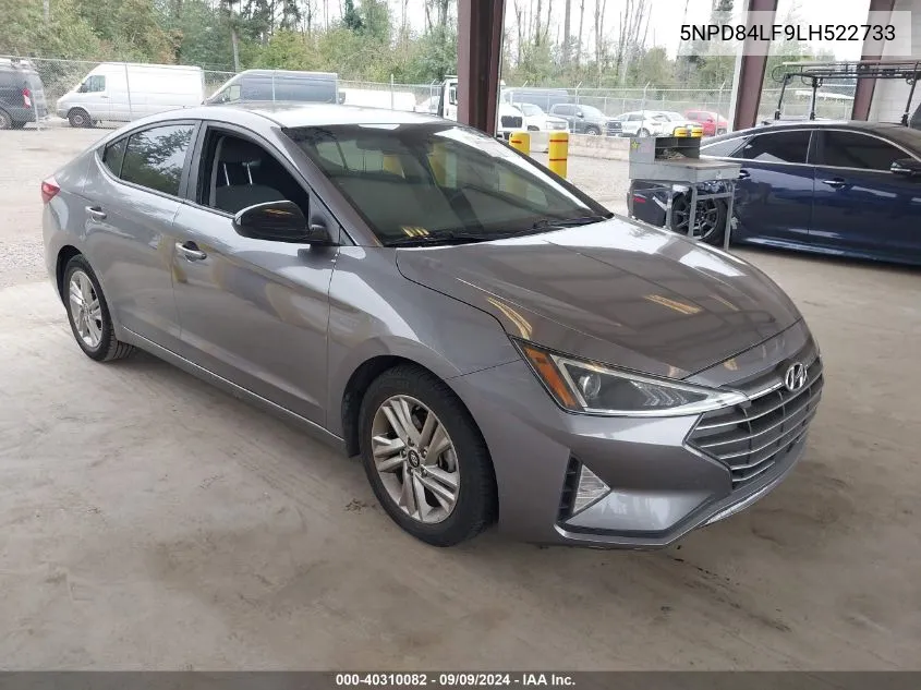 2020 Hyundai Elantra Sel VIN: 5NPD84LF9LH522733 Lot: 40310082