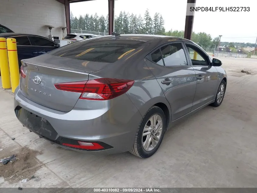 2020 Hyundai Elantra Sel VIN: 5NPD84LF9LH522733 Lot: 40310082