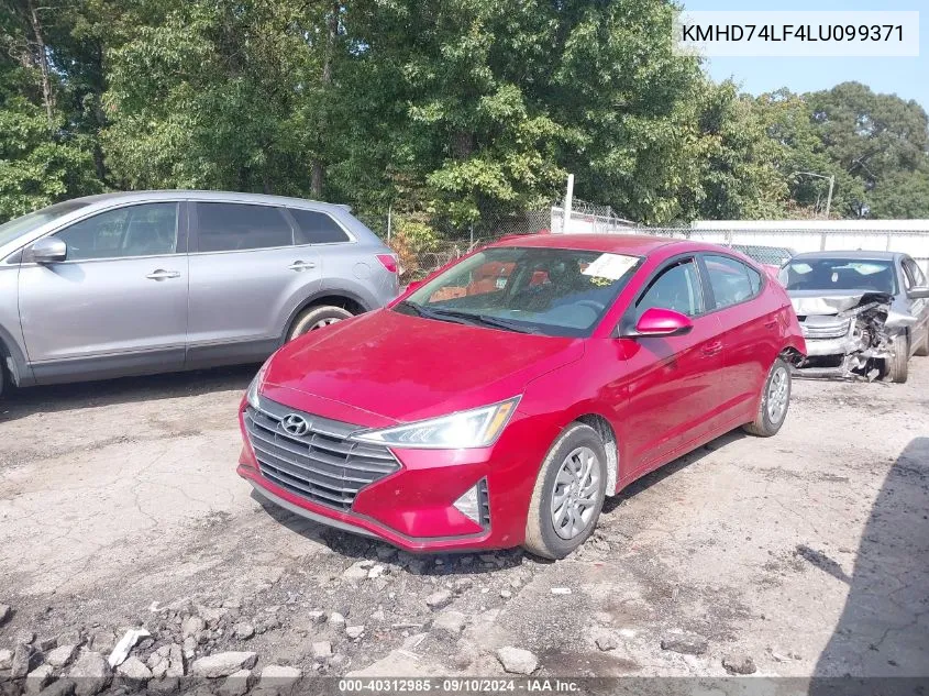 KMHD74LF4LU099371 2020 Hyundai Elantra Se