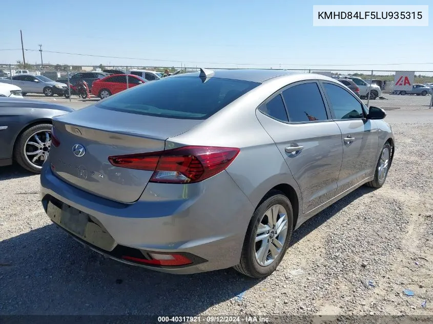 KMHD84LF5LU935315 2020 Hyundai Elantra Sel/Value/Limited