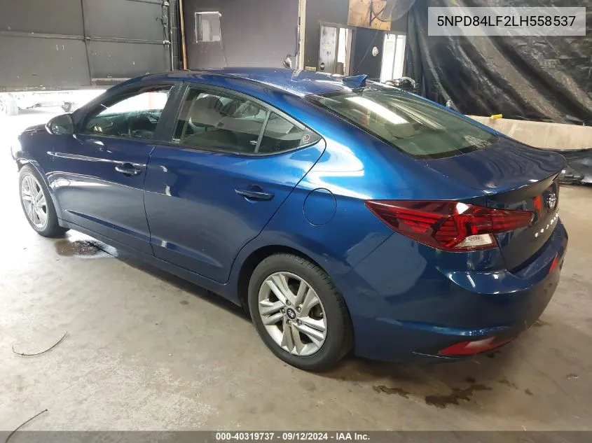 2020 Hyundai Elantra Sel VIN: 5NPD84LF2LH558537 Lot: 40319737