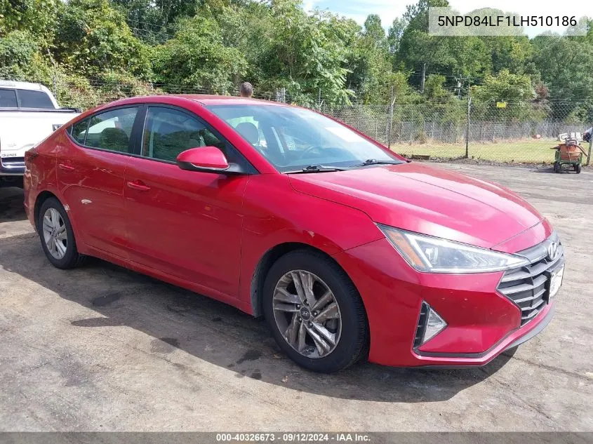 2020 Hyundai Elantra Sel VIN: 5NPD84LF1LH510186 Lot: 40326673