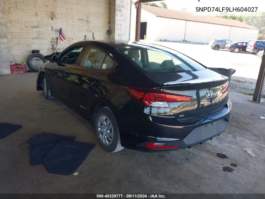 5NPD74LF9LH604027 2020 Hyundai Elantra Se