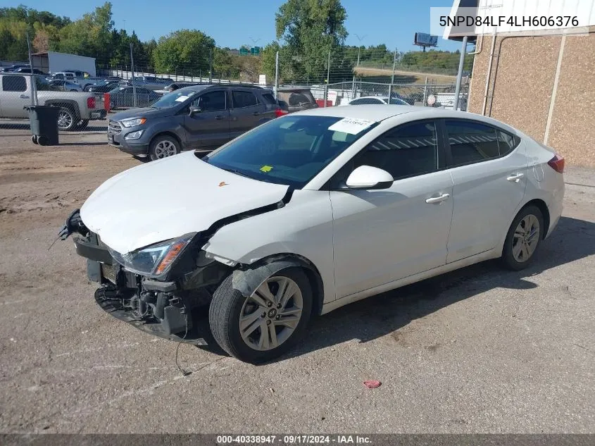 2020 Hyundai Elantra Sel VIN: 5NPD84LF4LH606376 Lot: 40338947