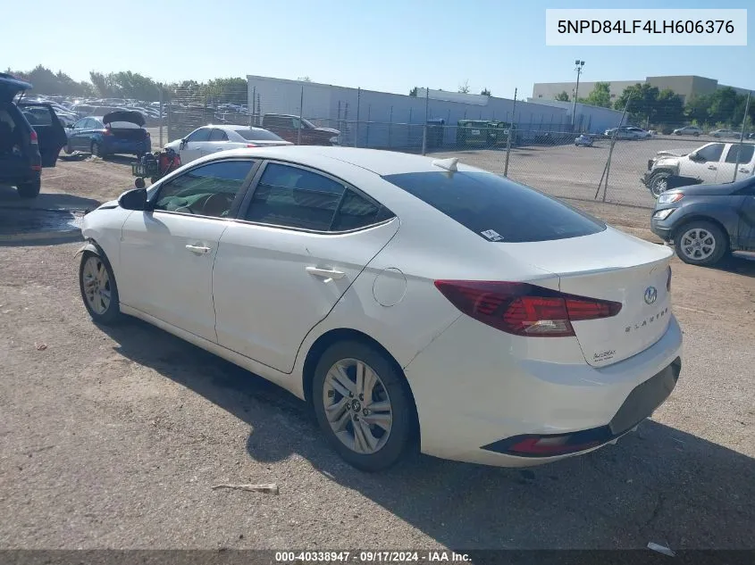 2020 Hyundai Elantra Sel VIN: 5NPD84LF4LH606376 Lot: 40338947