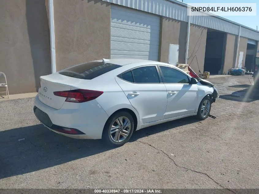 2020 Hyundai Elantra Sel VIN: 5NPD84LF4LH606376 Lot: 40338947