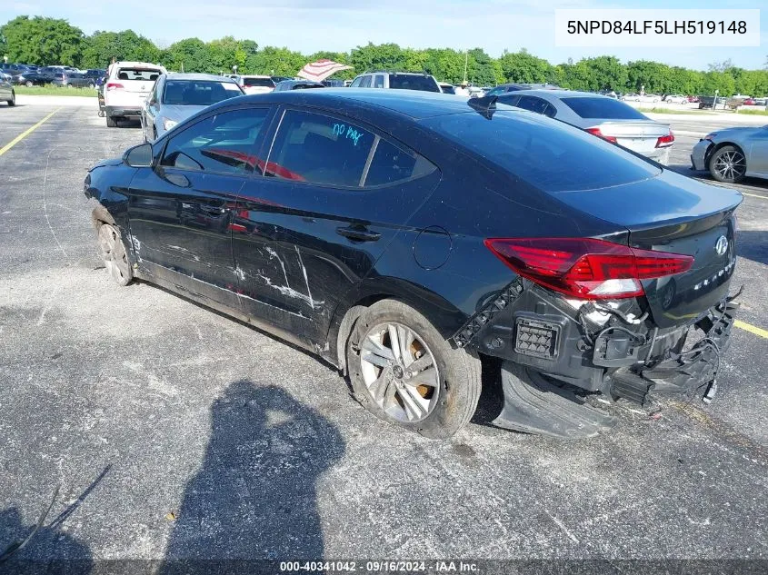 2020 Hyundai Elantra Sel VIN: 5NPD84LF5LH519148 Lot: 40341042