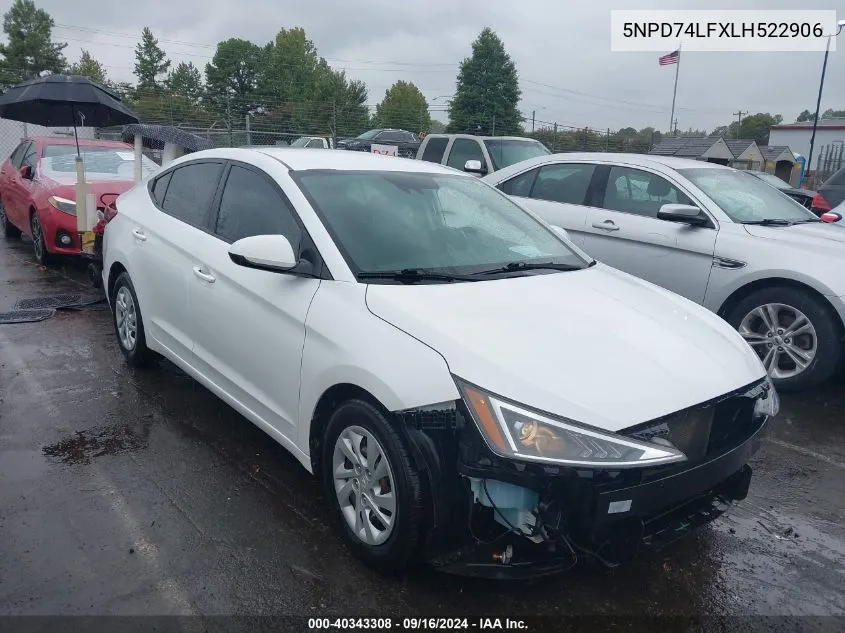 2020 Hyundai Elantra Se VIN: 5NPD74LFXLH522906 Lot: 40343308