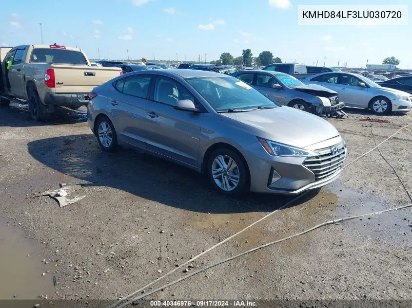 2020 Hyundai Elantra Sel VIN: KMHD84LF3LU030720 Lot: 40346976