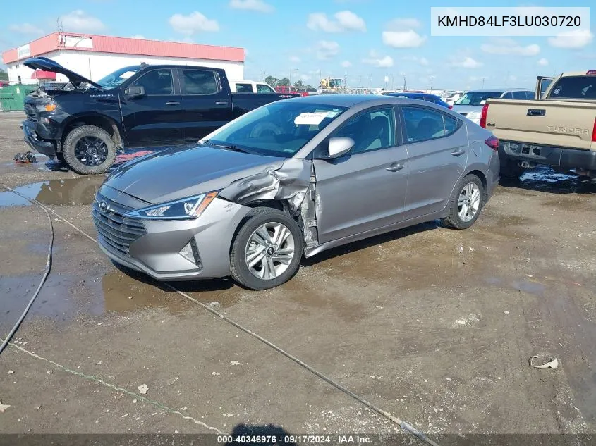 2020 Hyundai Elantra Sel VIN: KMHD84LF3LU030720 Lot: 40346976