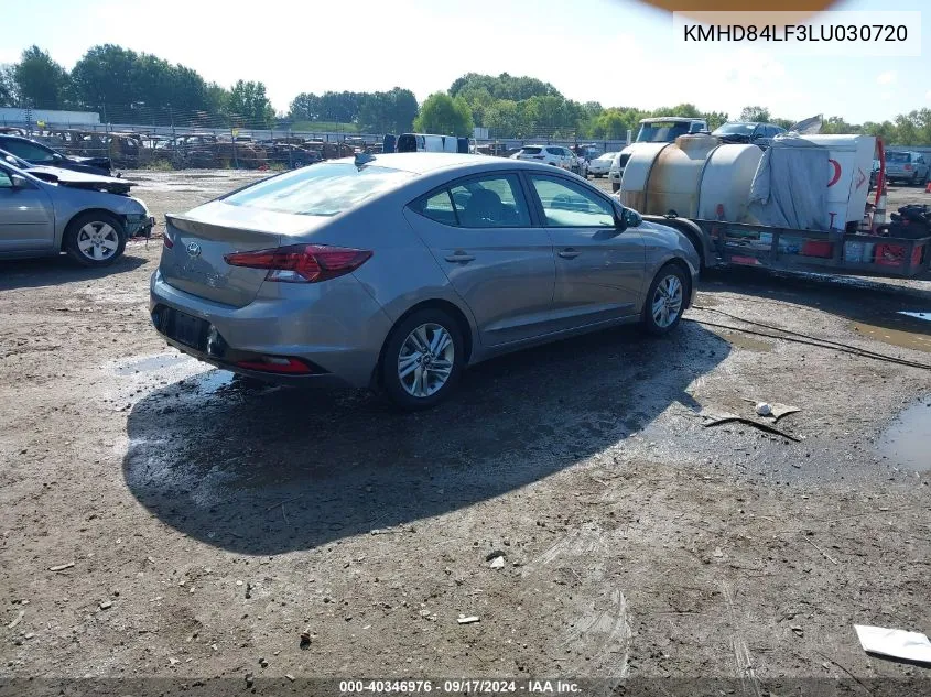 2020 Hyundai Elantra Sel VIN: KMHD84LF3LU030720 Lot: 40346976