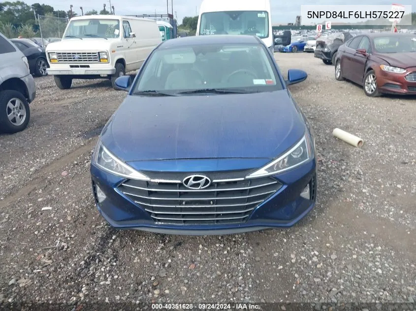 2020 Hyundai Elantra Sel/Value/Limited VIN: 5NPD84LF6LH575227 Lot: 40351628