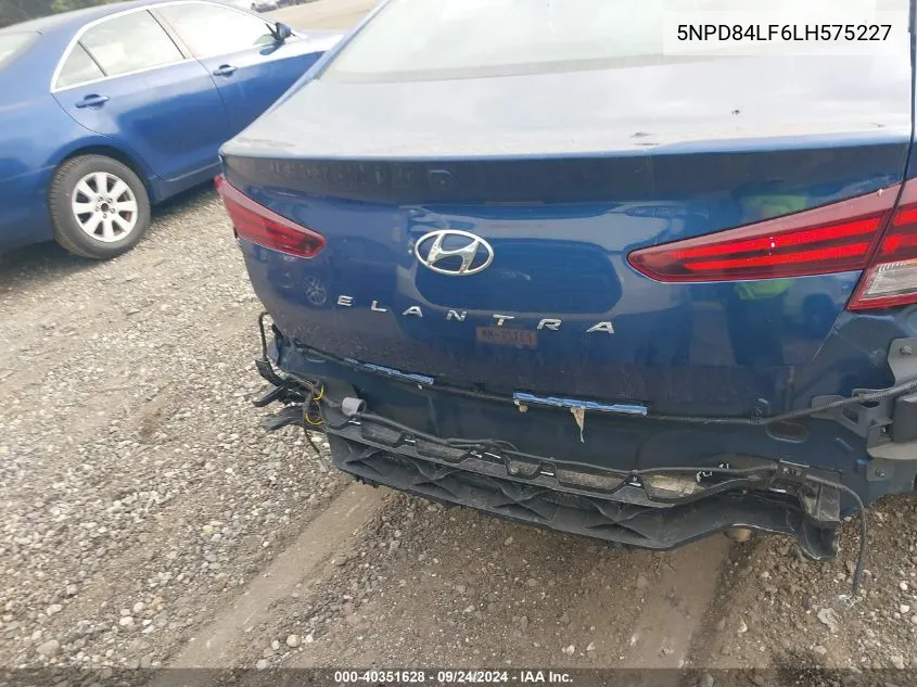 2020 Hyundai Elantra Sel/Value/Limited VIN: 5NPD84LF6LH575227 Lot: 40351628