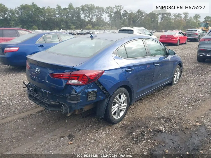 2020 Hyundai Elantra Sel/Value/Limited VIN: 5NPD84LF6LH575227 Lot: 40351628