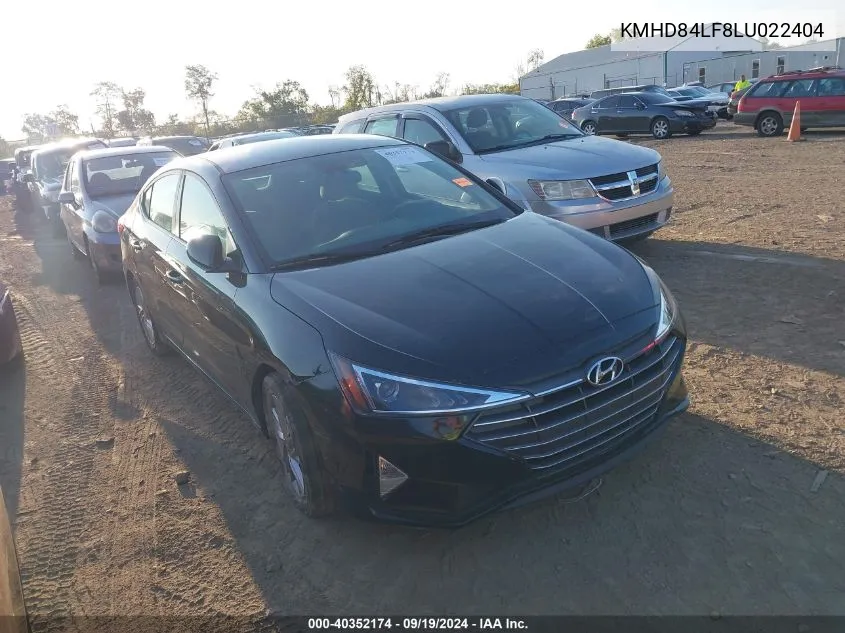 2020 Hyundai Elantra Sel VIN: KMHD84LF8LU022404 Lot: 40352174