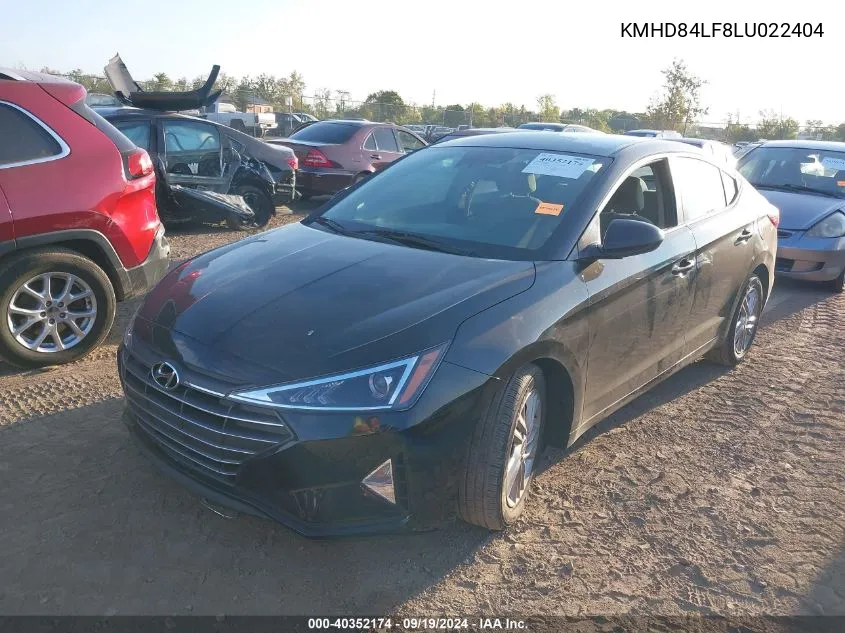 2020 Hyundai Elantra Sel VIN: KMHD84LF8LU022404 Lot: 40352174