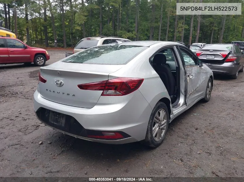 2020 Hyundai Elantra Sel VIN: 5NPD84LF2LH522573 Lot: 40353041