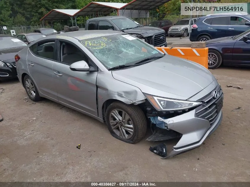 2020 Hyundai Elantra Sel/Value/Limited VIN: 5NPD84LF7LH564916 Lot: 40356627