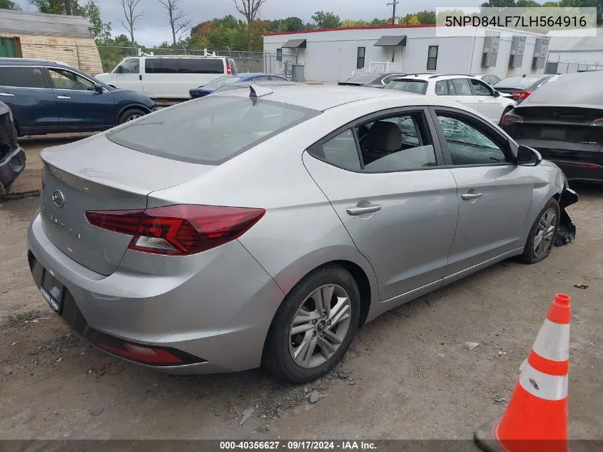 2020 Hyundai Elantra Sel/Value/Limited VIN: 5NPD84LF7LH564916 Lot: 40356627