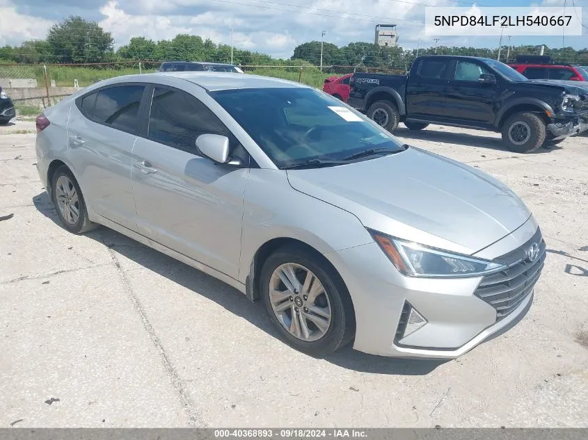 2020 Hyundai Elantra Sel VIN: 5NPD84LF2LH540667 Lot: 40368893