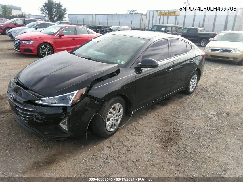 2020 Hyundai Elantra Se VIN: 5NPD74LF0LH499703 Lot: 40369545