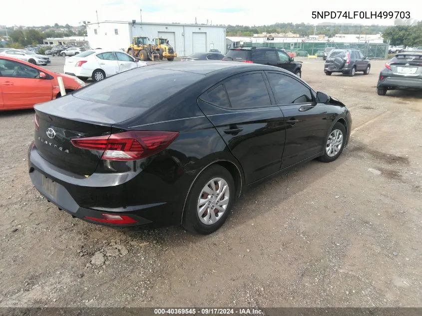 2020 Hyundai Elantra Se VIN: 5NPD74LF0LH499703 Lot: 40369545