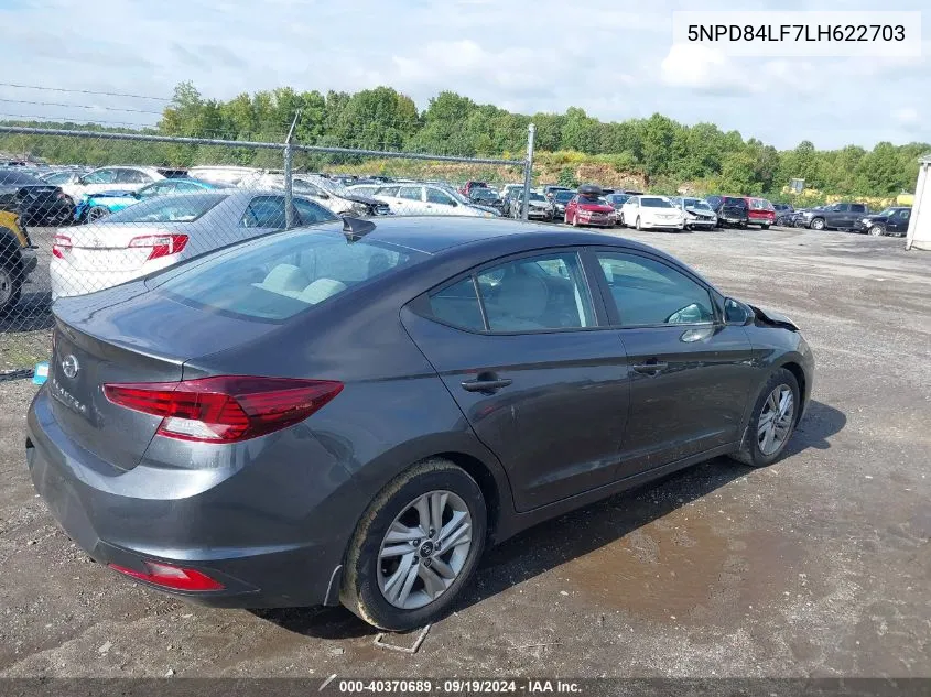 2020 Hyundai Elantra Value Edition VIN: 5NPD84LF7LH622703 Lot: 40370689