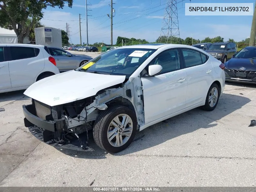 2020 Hyundai Elantra Value Edition VIN: 5NPD84LF1LH593702 Lot: 40371071