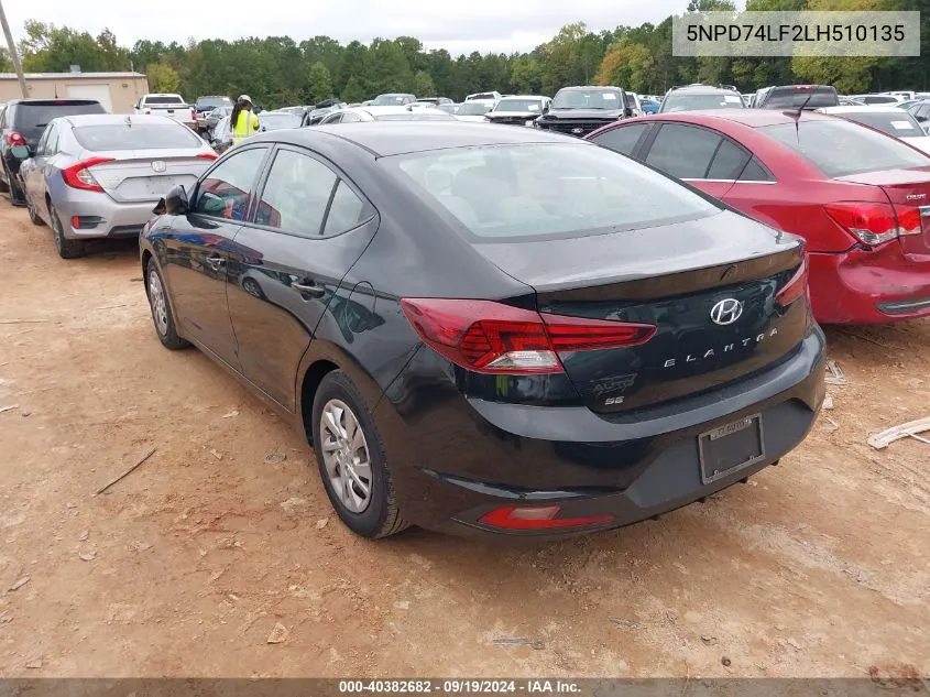 5NPD74LF2LH510135 2020 Hyundai Elantra Se