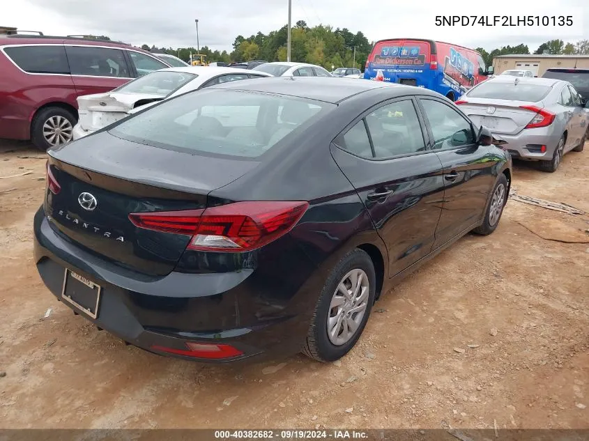 5NPD74LF2LH510135 2020 Hyundai Elantra Se