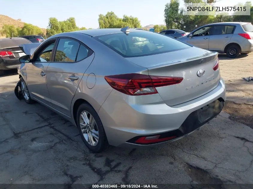 5NPD84LF7LH575415 2020 Hyundai Elantra Sel