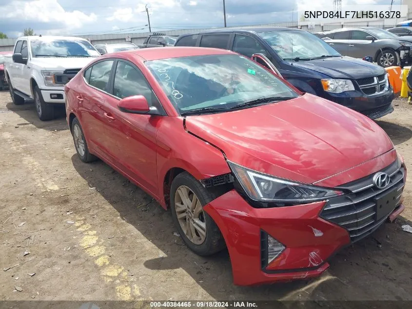 2020 Hyundai Elantra Sel VIN: 5NPD84LF7LH516378 Lot: 40384465