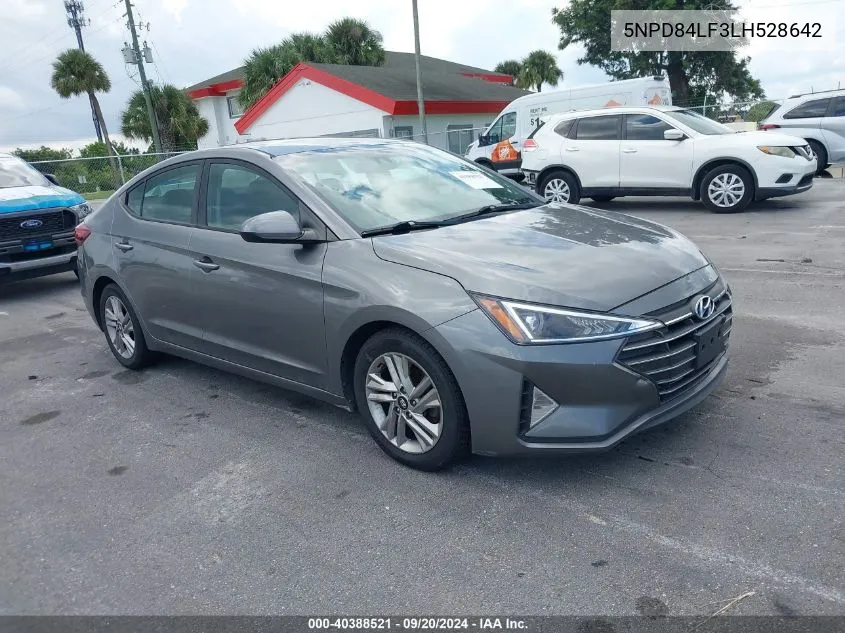 2020 Hyundai Elantra Sel VIN: 5NPD84LF3LH528642 Lot: 40388521