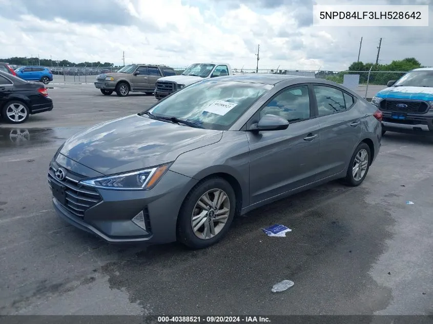 2020 Hyundai Elantra Sel VIN: 5NPD84LF3LH528642 Lot: 40388521