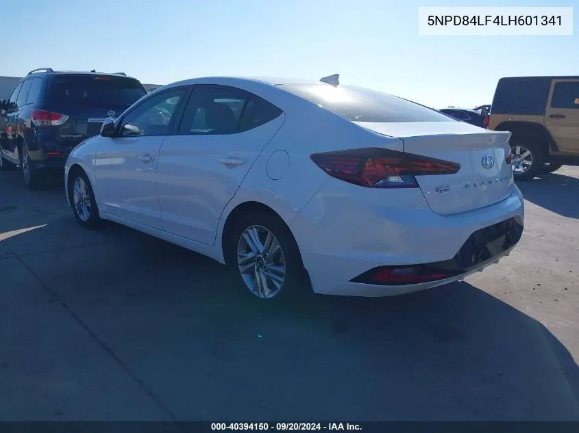 2020 Hyundai Elantra Sel VIN: 5NPD84LF4LH601341 Lot: 40394150