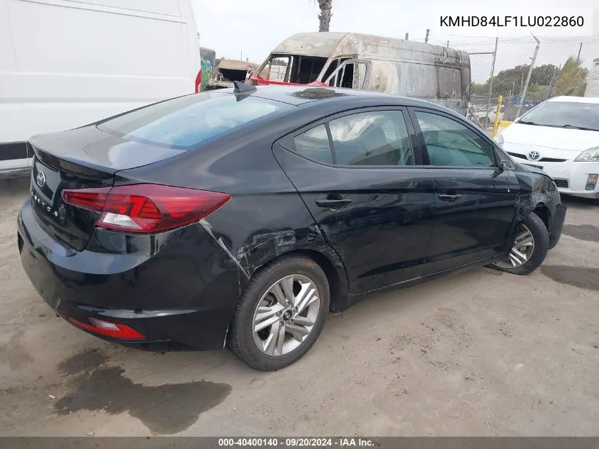 2020 Hyundai Elantra Sel VIN: KMHD84LF1LU022860 Lot: 40400140