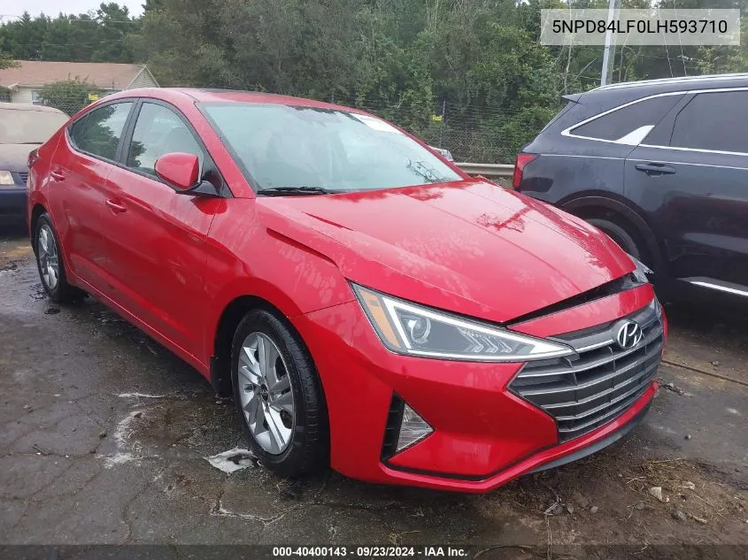 2020 Hyundai Elantra Value Edition VIN: 5NPD84LF0LH593710 Lot: 40400143